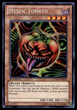 Yu-Gi-Oh TCG Yugi's World #LCYW-EN239 Mystic Tomato Secret Rare,1st Ed. - Image 1