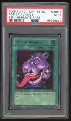 POT OF AVARICE 2005 YUGIOH ELEMENTAL ENERGY EEN-EN037 1st Edition ULTIMATE PSA 9 - Image 1