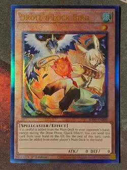 Yugioh Droll & Lock Bird Alternate Art RA02-EN006 Prismatic Ultimate Rare NM - Image 1