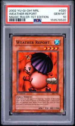 2002 YU-GI-OH! MRL-MAGIC RULER 1ST EDITION #020 WEATHER REPORT PSA 10 - Image 1