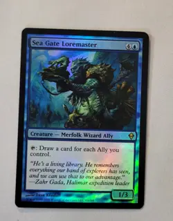 Sea Gate Loremaster Foil Magic: Zendikar #63 2009 Rare Creature Merfolk MTG - Image 5