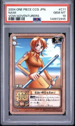 PSA 10 2004 BANDAI ONE PIECE CCG JAPANESE A VOW BETWEEN ADVENTURERS C11 NAMI - Image 1