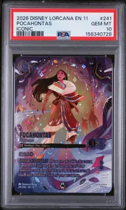 2026 Disney Lorcana Winterspell Pocahontas - Peacekeeper #241 Iconic PSA 10 - Image 1