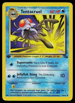 Pokemon Card - Tentacruel Fossil 44/62 1st Edition Uncommon - Image 1