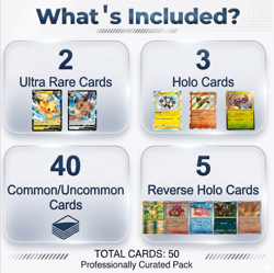 Pokemon Card Lot 50 OFFICIAL TCG Cards + 2 Ultra Rare | VMAX GX EX VSTAR OR V! - Image 2