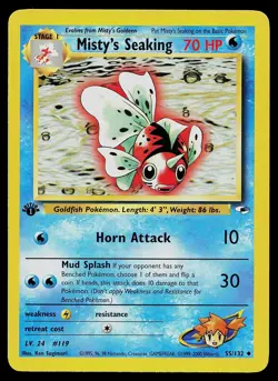 Pokemon Card - Misty's Seaking Gym Heroes 55/132 1st Edition Uncommon - Image 1