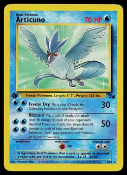 Pokemon Card - Articuno Fossil 17/62 1st Edition Rare - Image 1