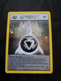 Pokemon TCG Metal Energy Card 19/111 Neo Genesis Holo 1st Edition SWIRL - Image 1