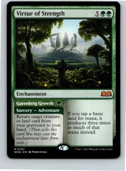 Magic the Gathering Virtue of Strength Wilds of Eldraine MTG Free Shipping! - Image 1