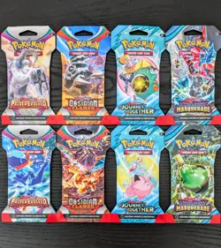 Pokemon 8 SLEEVED BOOSTERS Obsidian Flames Journey Together Paldea Charizard Ex - Image 1