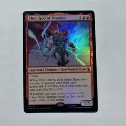 MTG Thor, God Of Thunder FOIL - Marvel Super Heroes (MSH) #0156 Mint Condition - Image 1