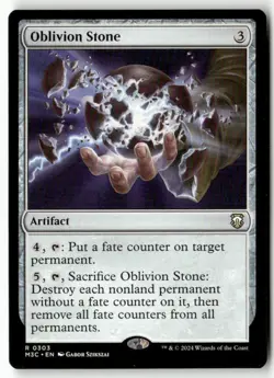 Oblivion Stone (Ripple Foil) 303 Commander: Modern Horizons 3 MTG NM - Image 1