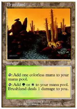 1x Brushland Heavy Play, English 7th Edition MTG Magic - Image 1