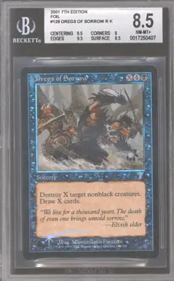 Magic MTG 7th Edition FOIL Dregs of Sorrow BGS 8.5 (9.5 8 9.5 8.5) NEAR MINT NM - Image 1