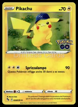 Pikachu 028/078 Holo Rare Pokemon GO Pokemon NM/M *ITALIAN* - Image 1