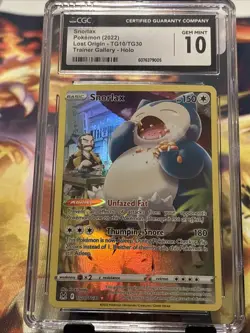 2022 Pokemon Lost Origin Trainer Gallery #TG10 Snorlax CGC 10 GEM MINT - Image 1