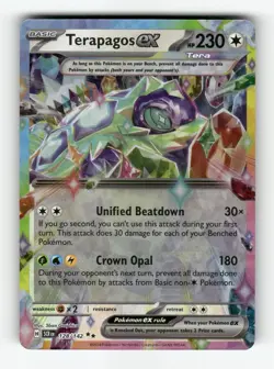 Terapagos ex 128/142 Double Rare Stellar Crown Pokemon Holo Near Mint - Image 1