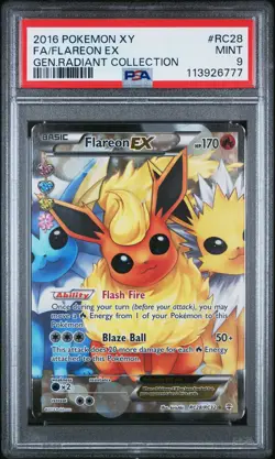 2016 POKEMON XY GENERATIONS RADIANT COLLECTION #RC28 FULL ART/FLAREON EX PSA 9 - Image 1