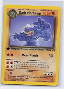 Dark Machamp 27/82 Rare Team Rocket Pokemon 1st Edition Moderately Played - Image 1
