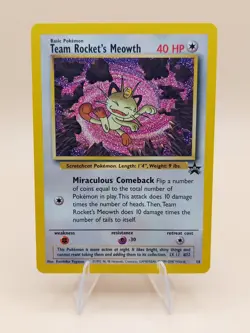 Team Rocket's Meowth Pokemon Black Star Promo #18 WOTC 2000 - Image 1