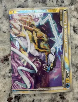 Raikou & Suicune Legend 92/95 Pokemon Unleashed Ultra Rare! Damaged! - Image 1