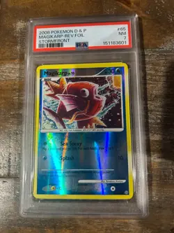 POKEMON 2008 Diamond Pearl Stormfront MAGIKARP Reverse Foil #65 PSA 7 Near Mint - Image 1