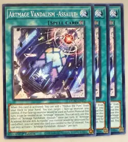 Yugioh! 3x Artmage Vandalism -Assault- DUAD-EN057 Common 1st Ed NM - Image 1