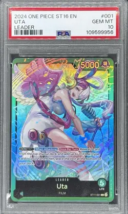 2024 ONE PIECE STARTER DECK (ST16) ST11-001 GREEN UTA LEADER PSA 10 ENGLISH - Image 1