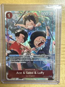One Piece TCG CCG Ace & Sabo & Luffy OP13-007 SR Alt Art Carrying on His Will💎 - Image 1