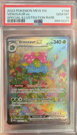 2023 POKEMON MEW EN-151 SPECIAL ILLUSTRATION RARE #198 VENUSAUR EX PSA 10 - Image 1