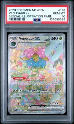 2023 POKEMON MEW EN-151 SPECIAL ILLUSTRATION RARE #198 VENUSAUR EX PSA 10 - Image 1