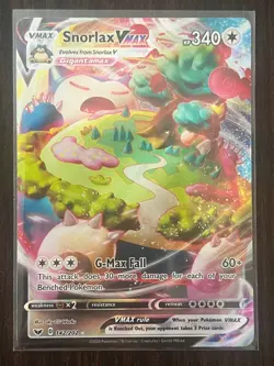 Snorlax VMAX 142/202 Holo Rare VMAX Sword & Shield Pokemon NM - Image 1