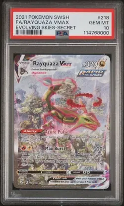 PSA 10 Rayquaza VMAX - 218/203 - Evolving Skies - Pokemon - Read Description - Image 1