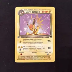 Pokemon Dark Jolteon TCG 1st Edition Non-Holo Card 38/82. (MP). - Image 1