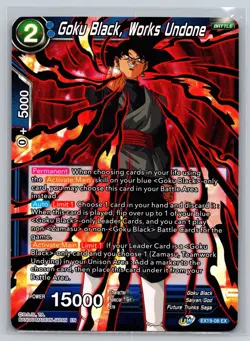 Goku Black Works Undone EX19-08 EX Dragon Ball Super Card Game Blue Saiyan - Image 1