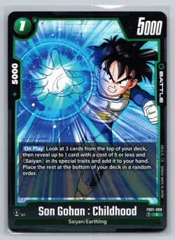 Son Gohan Childhood FB01-088 C Dragon Ball Super Card Game Fusion World Saiyan - Image 1