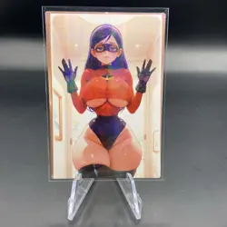 Violet Holographic Anime Collectible Trading Card - Image 1