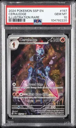 2024 POKEMON SSP EN-SURGING SPARKS ILLUSTRATION RARE #197 CERULEDGE PSA 10 - Image 1