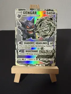 Gengar Newspaper Style Pokemon Card DISPLAY ART CARD - Image 1