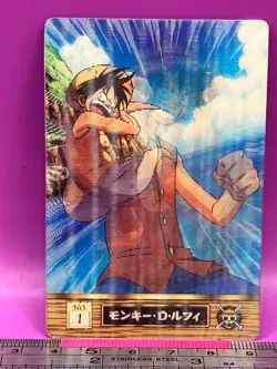 Monkey D. Luffy 1 One Piece King of Pirates Gummy Card 3D 2002 BANDAI Japan #321 - Image 3