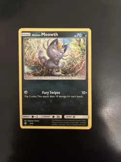 Pokemon TCG Alolan Meowth Holo 2017 McDonald’s Promo Card 8/12 - Image 1