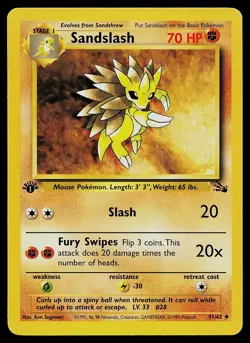 Pokemon Card - Sandslash Fossil 41/62 1st Edition Uncommon - Image 1