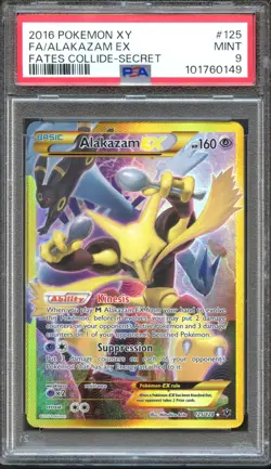 Alakazam 125/124 Fates Collide Secret Rare PSA 9 Mint Pokemon Card - Image 1