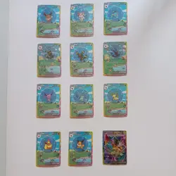 Eeveelution Bubble Fan Complete Set Of 12 Fan Art Display Card Stars Holo - Image 1