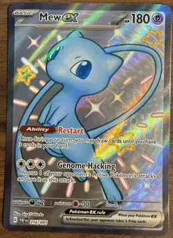 Mew ex 216/091 Shiny Ultra Rare Paldean Fates Pokemon Holo NM - Image 1