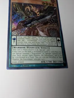 Yugioh- Ignis Phoenix, The Dracoslayer DABL-EN022 Secret Rare 1st Edition NM - Image 3
