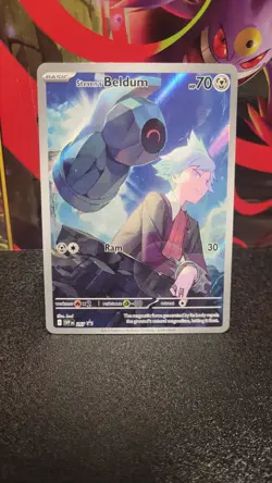 Pokemon TCG Steven's Beldum 207 Scarlet & Violet Black Star Promo Card - Image 1