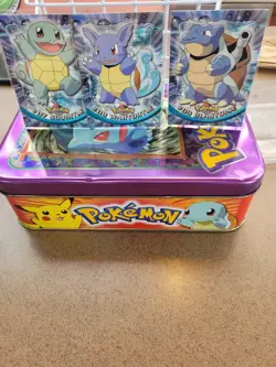 1999 pokemon tv series 1 # 7 Squirtle, #8 Wartortle, # 9 Blastoise BLACK LOGO - Image 1