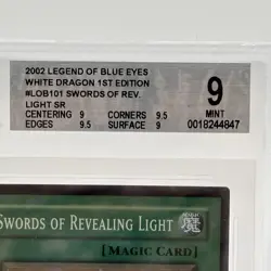 BGS 9 MINT Swords of Revealing Light LOB-101 Super Rare 1st Edition Yugioh - Image 3