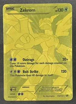 Pokemon TCG: Legendary Treasures - Zekrom 115/113 Gold Secret Rare Full Art MP - Image 1